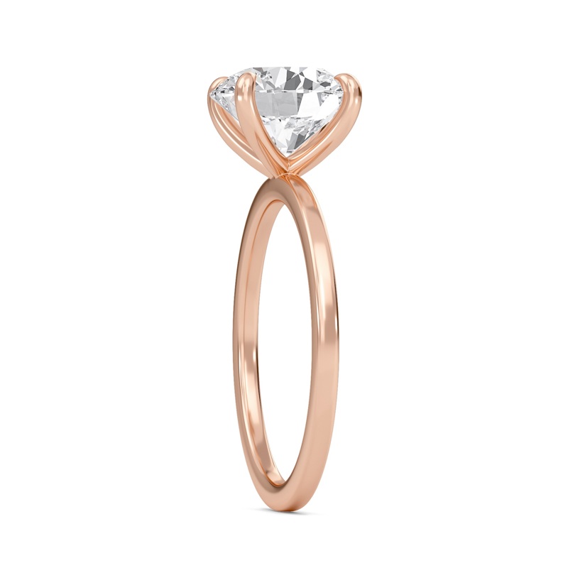 Round Classic Solitaire knife edge Ring