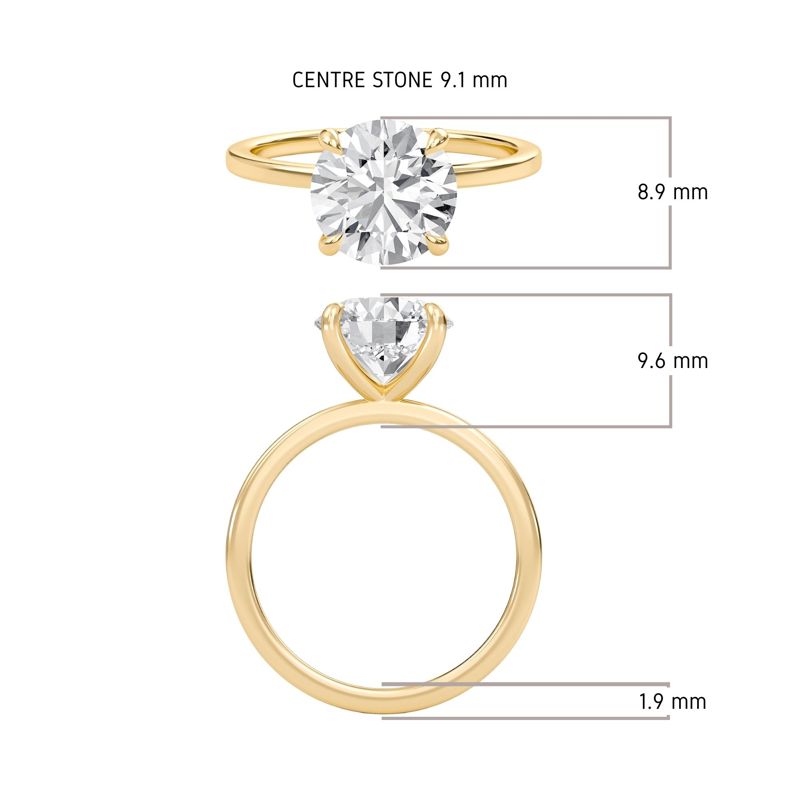 Round Classic Solitaire knife edge Ring