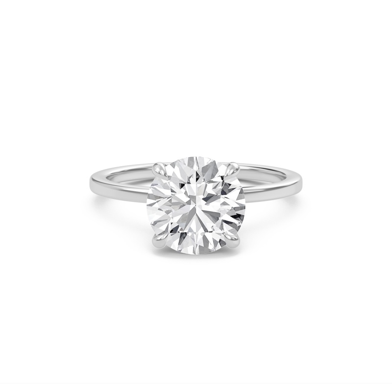 Round Classic Solitaire knife edge Ring