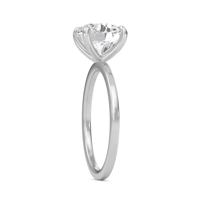 Round Classic Solitaire knife edge Ring