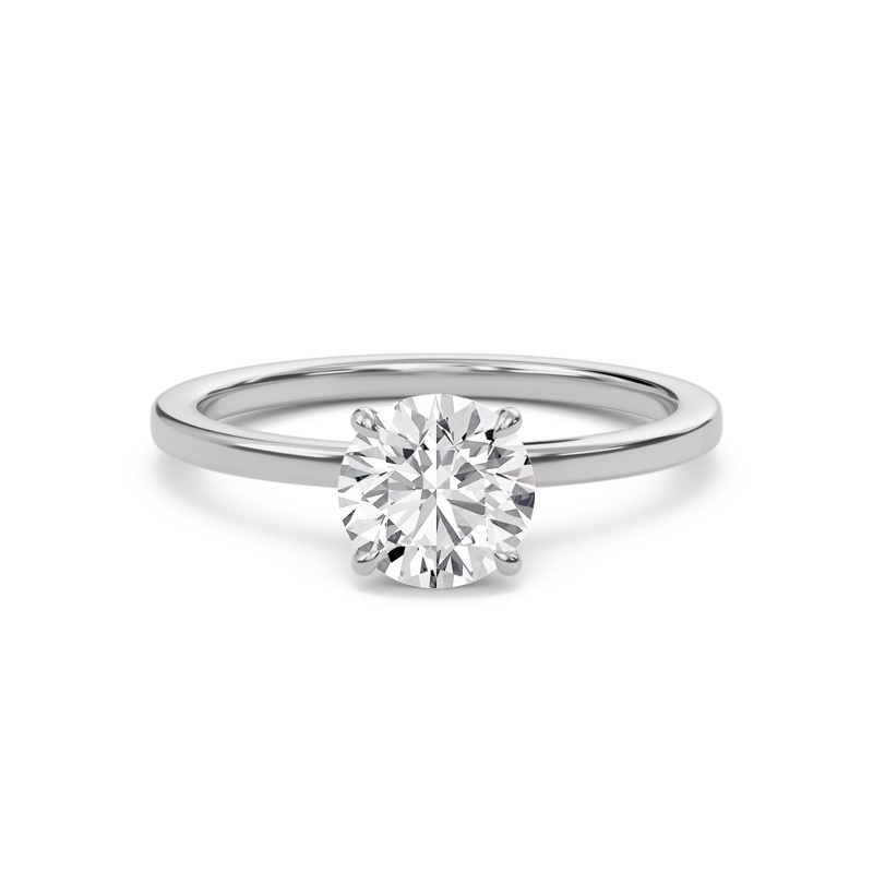 Round Classic Solitaire knife edge Ring