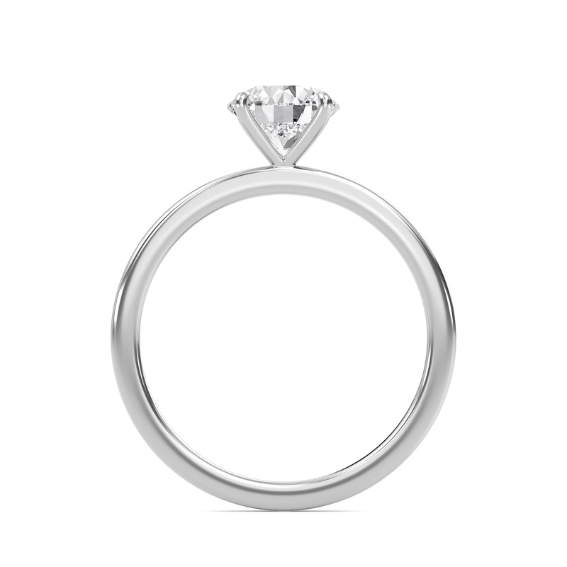 Round Classic Solitaire knife edge Ring