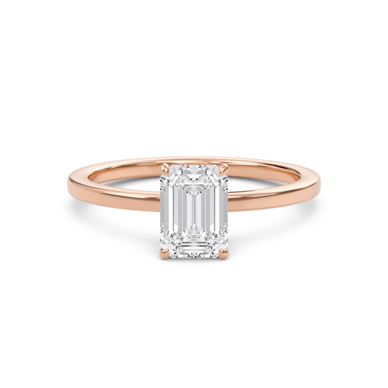 Emerald Classic Solitaire knife edge Ring