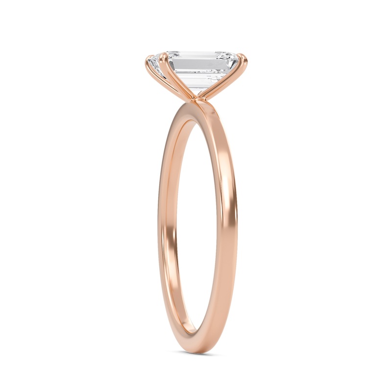Emerald Classic Solitaire knife edge Ring