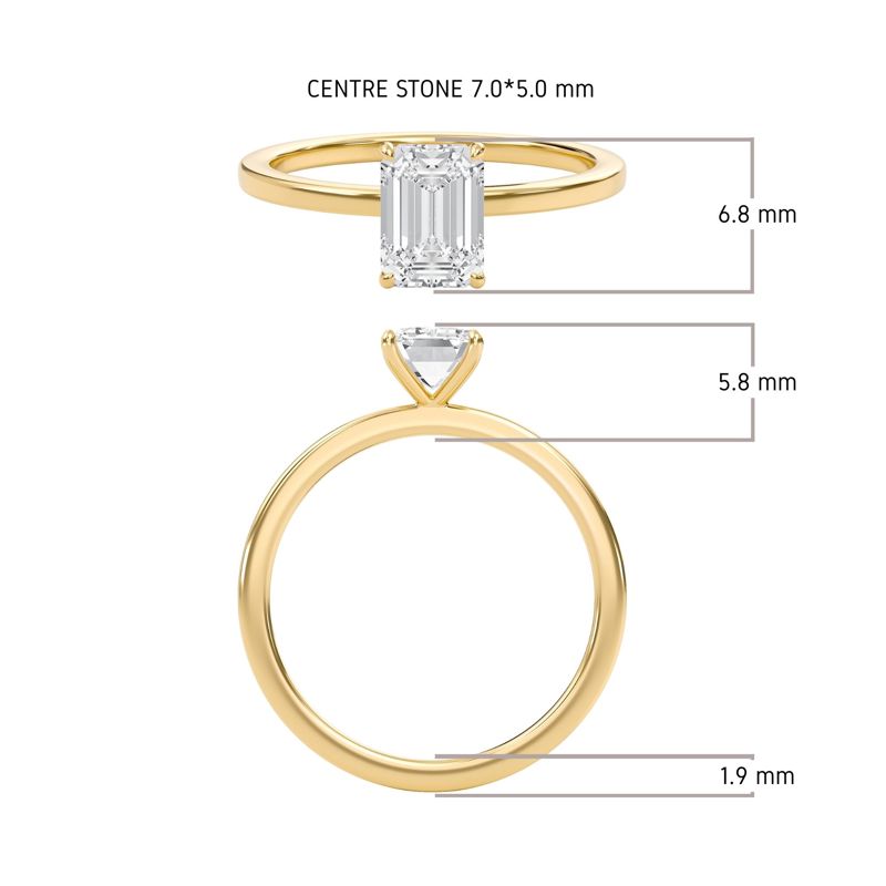 Emerald Classic Solitaire knife edge Ring