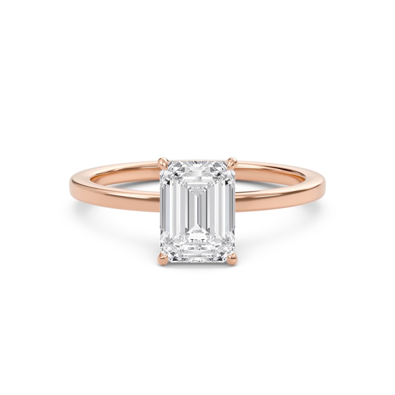 Emerald Classic Solitaire knife edge Ring