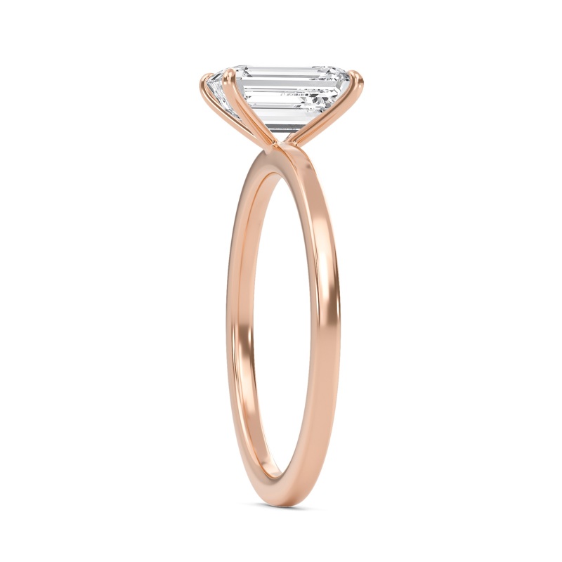 Emerald Classic Solitaire knife edge Ring