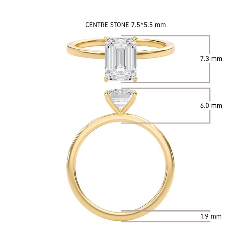 Emerald Classic Solitaire knife edge Ring