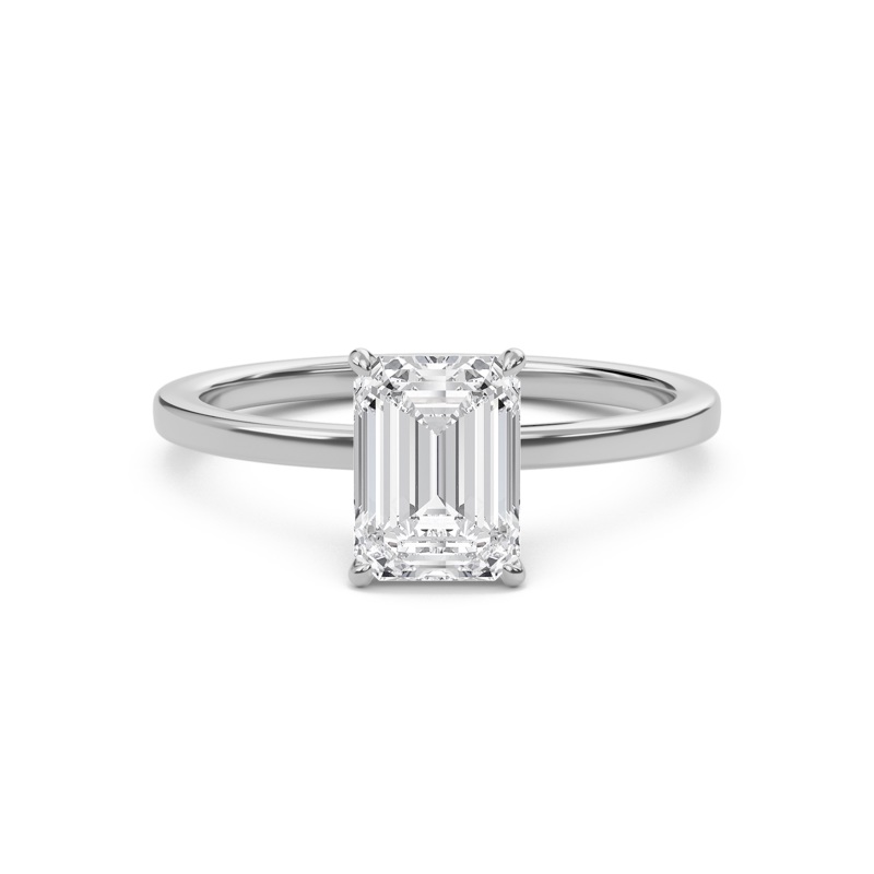 Emerald Classic Solitaire knife edge Ring