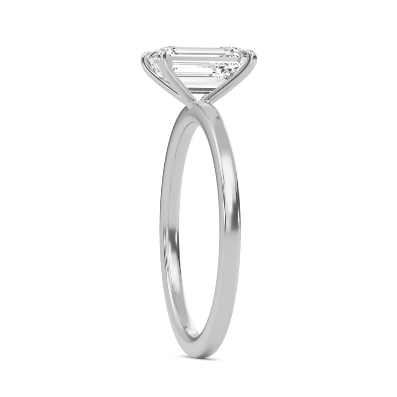 Emerald Classic Solitaire knife edge Ring