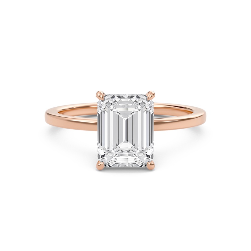 Emerald Classic Solitaire knife edge Ring