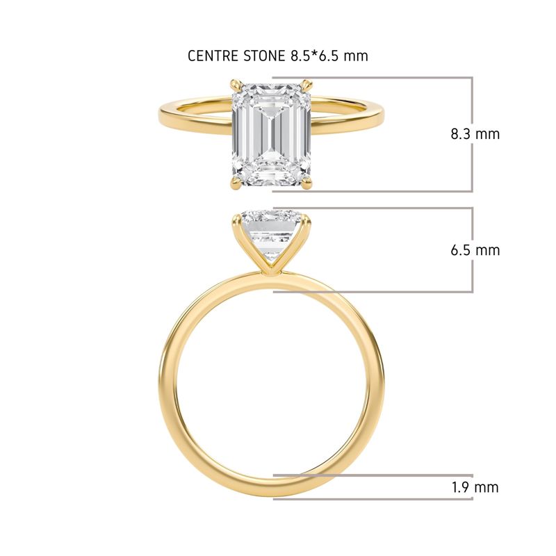 Emerald Classic Solitaire knife edge Ring