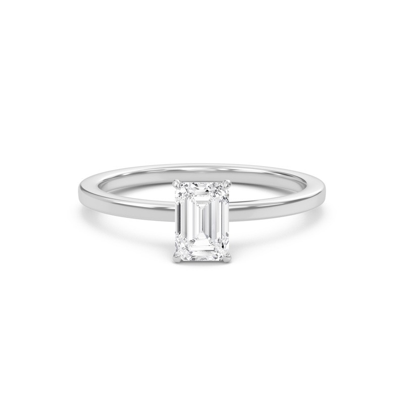 Emerald Classic Solitaire knife edge Ring