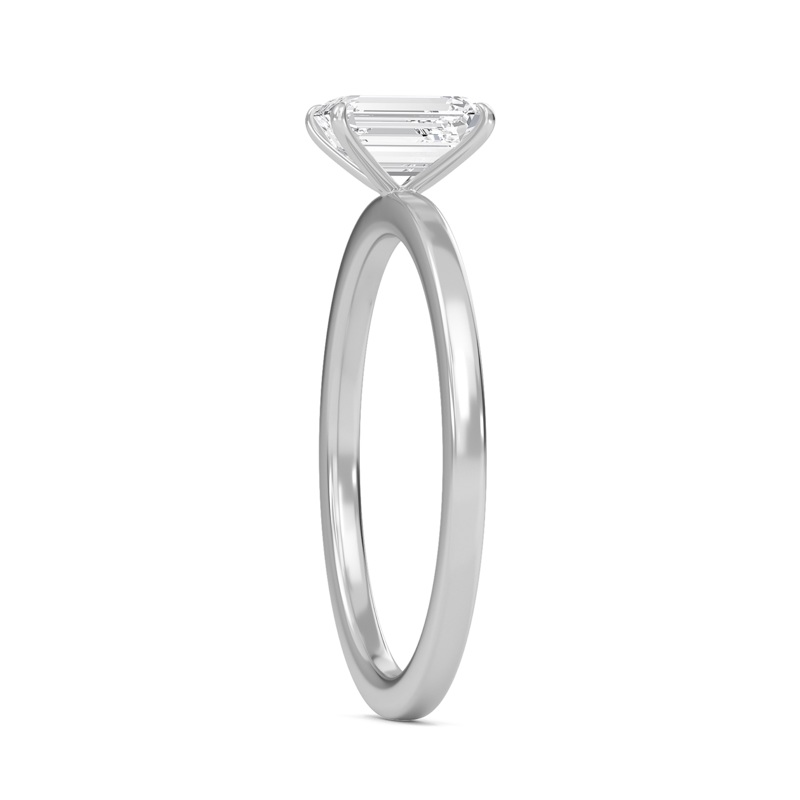 Emerald Classic Solitaire knife edge Ring