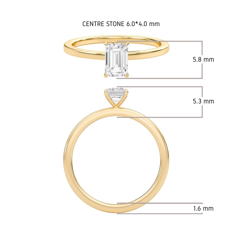 Emerald Classic Solitaire knife edge Ring