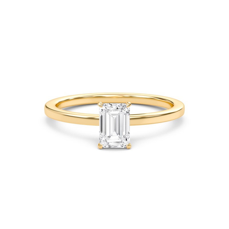 Emerald Classic Solitaire knife edge Ring