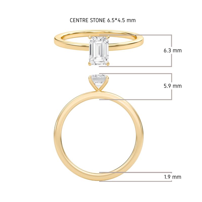 Emerald Classic Solitaire knife edge Ring