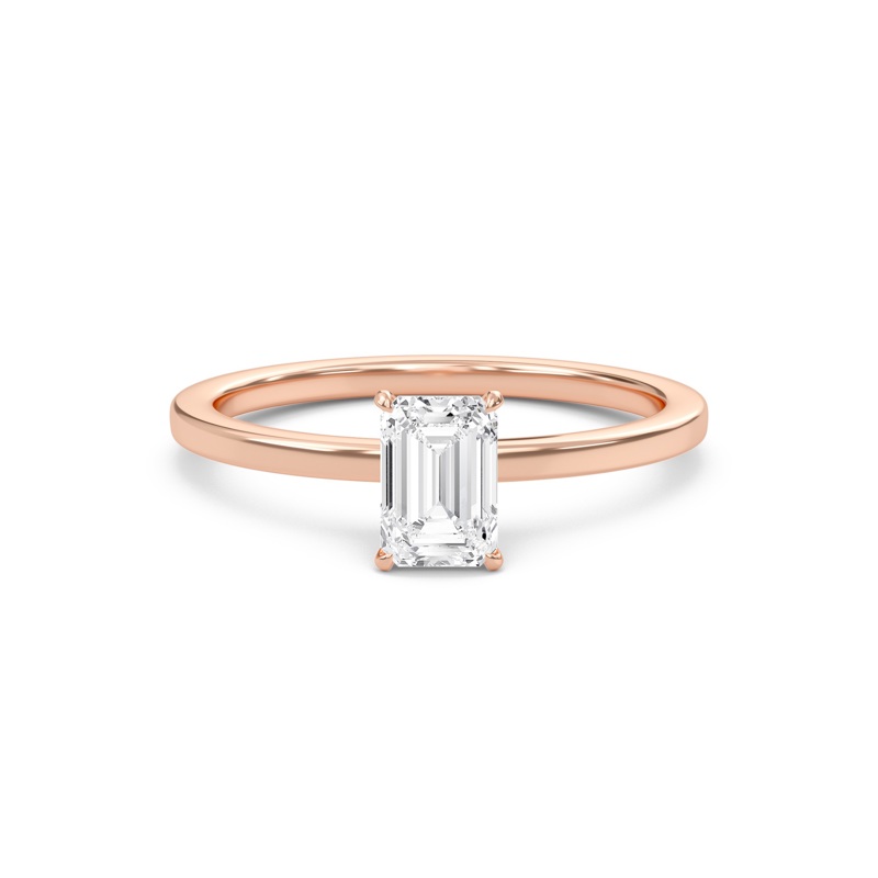 Emerald Classic Solitaire knife edge Ring