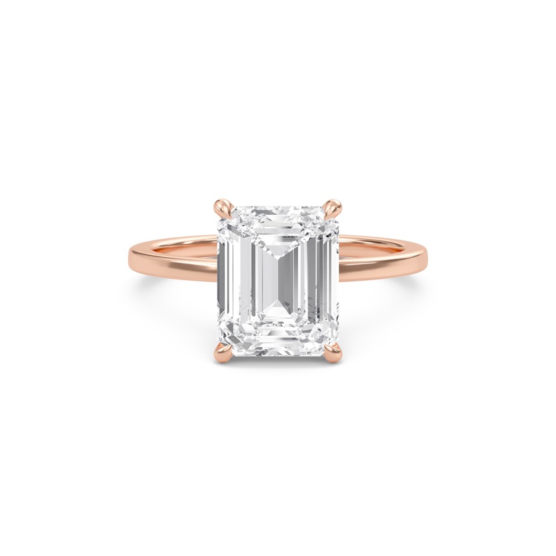 Emerald Classic Solitaire knife edge Ring