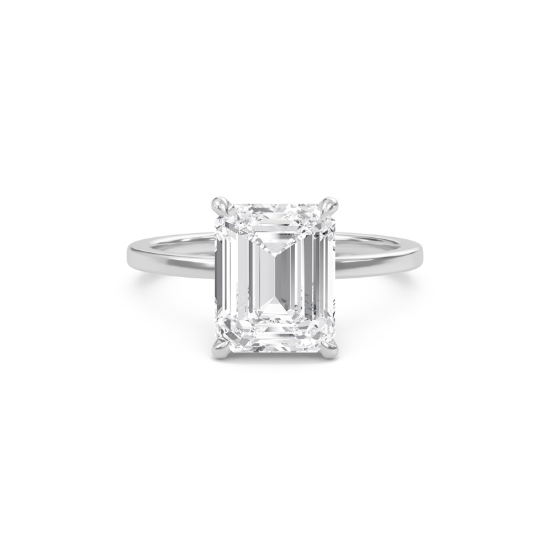 Emerald Classic Solitaire knife edge Ring