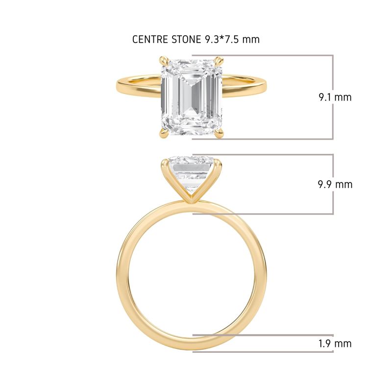 Emerald Classic Solitaire knife edge Ring