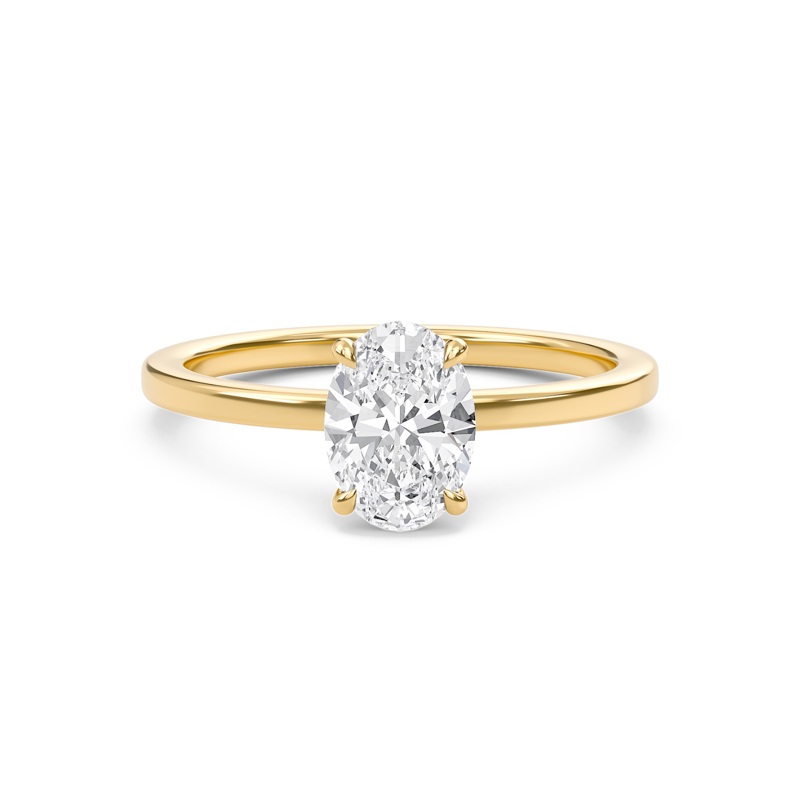 Oval Classic Solitaire knife edge Ring