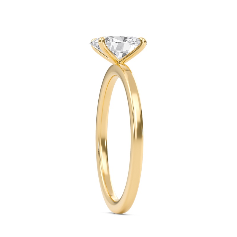 Oval Classic Solitaire knife edge Ring