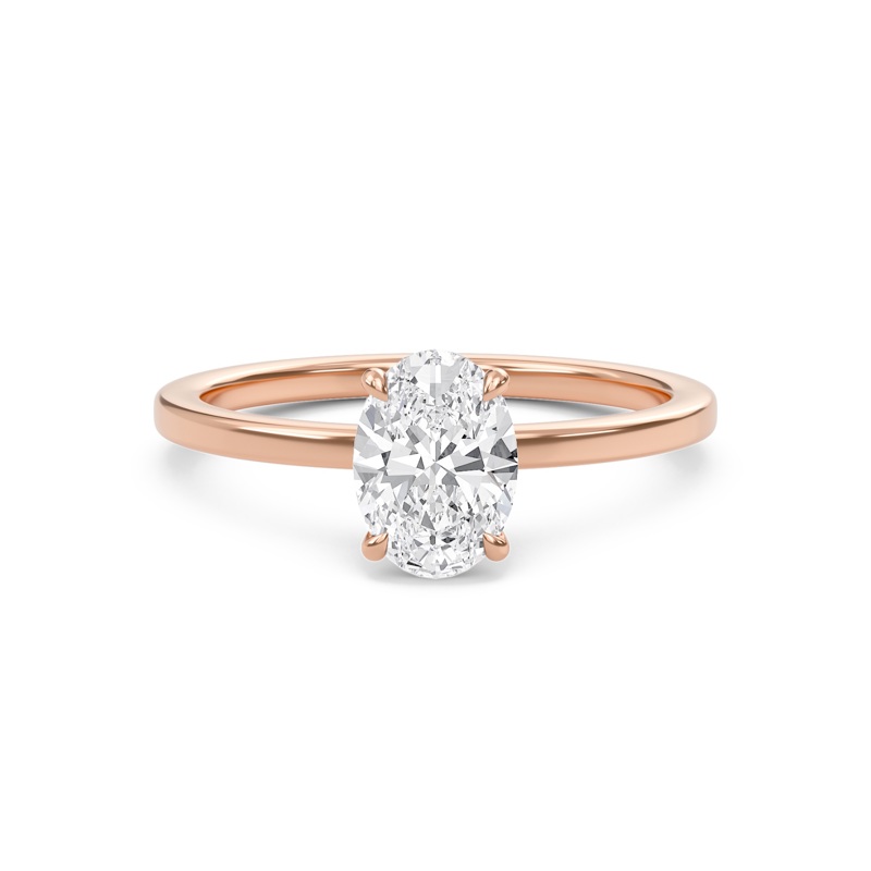Oval Classic Solitaire knife edge Ring