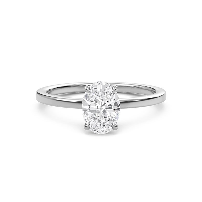 Oval Classic Solitaire knife edge Ring