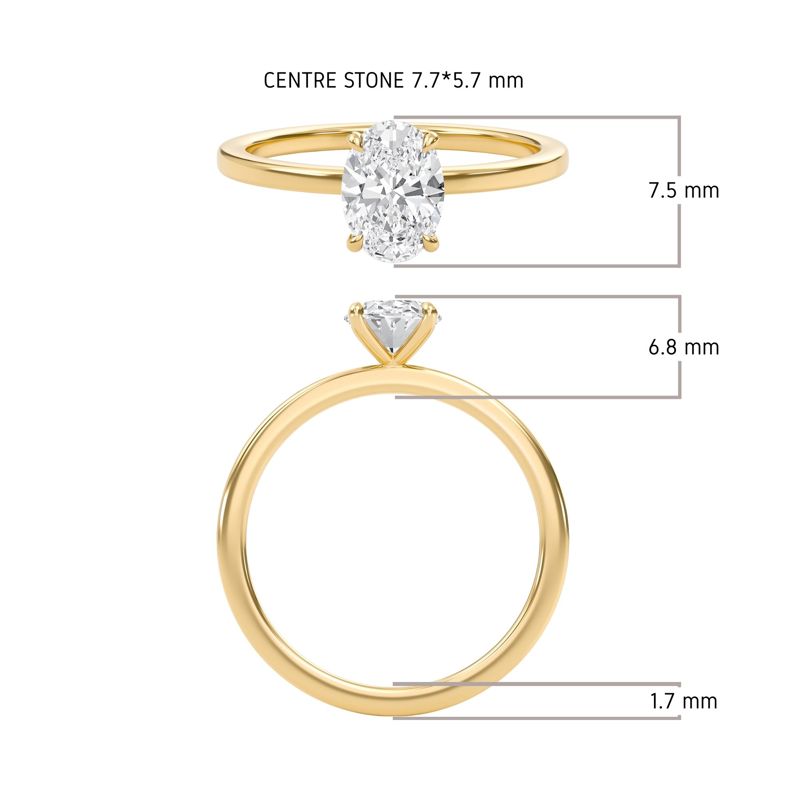 Oval Classic Solitaire knife edge Ring