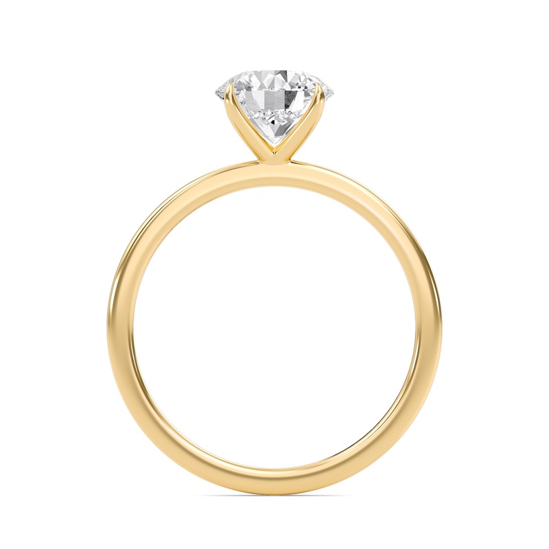 Round Classic Solitaire knife edge Ring