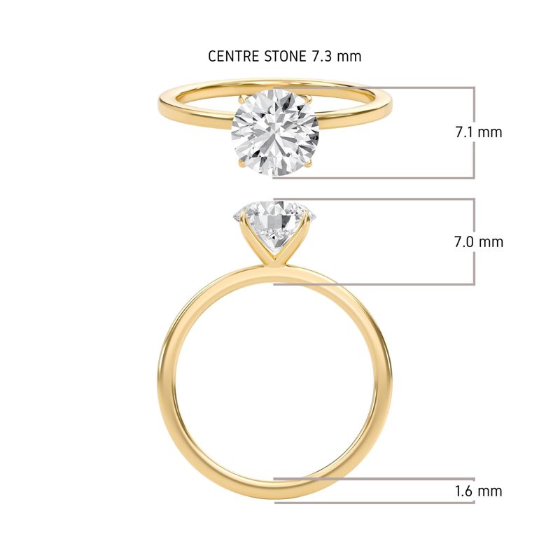 Round Classic Solitaire knife edge Ring