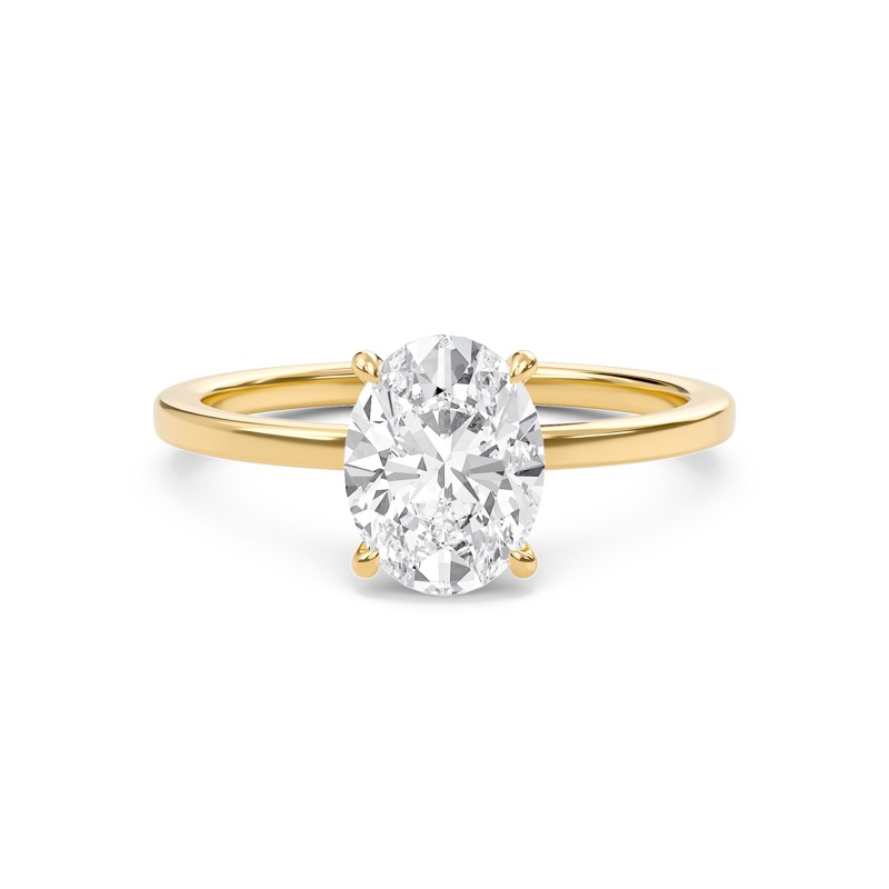 Oval Classic Solitaire knife edge Ring