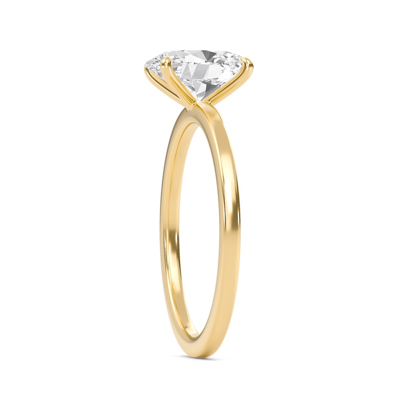 Oval Classic Solitaire knife edge Ring
