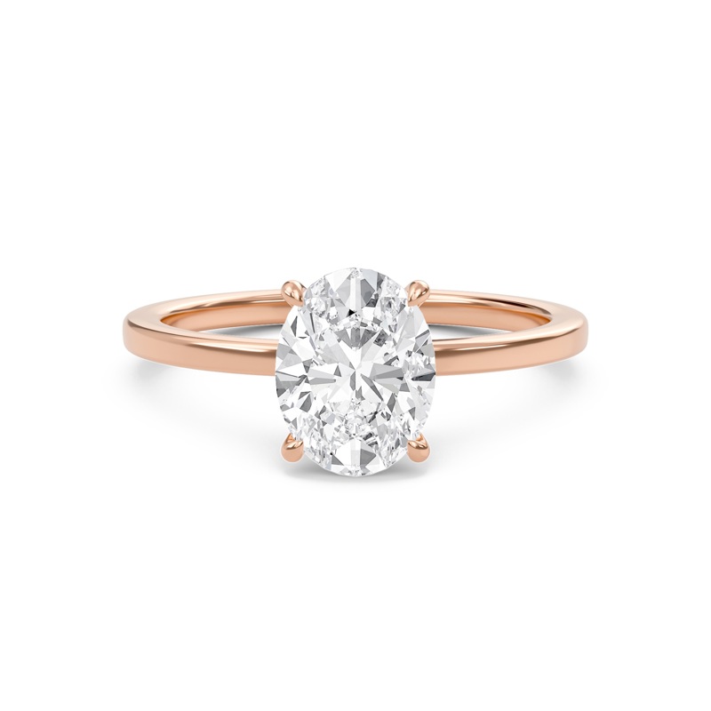 Oval Classic Solitaire knife edge Ring