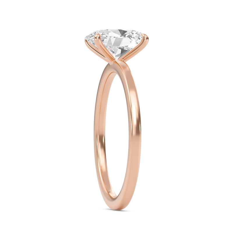 Oval Classic Solitaire knife edge Ring