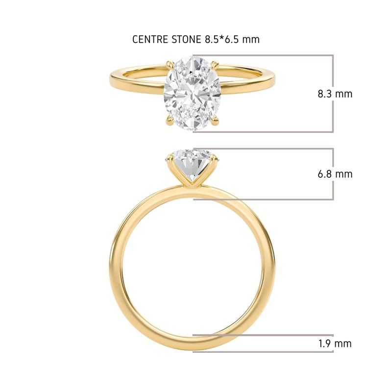 Oval Classic Solitaire knife edge Ring