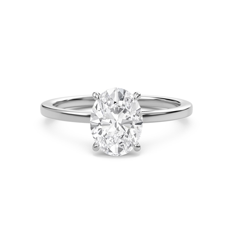 Oval Classic Solitaire knife edge Ring