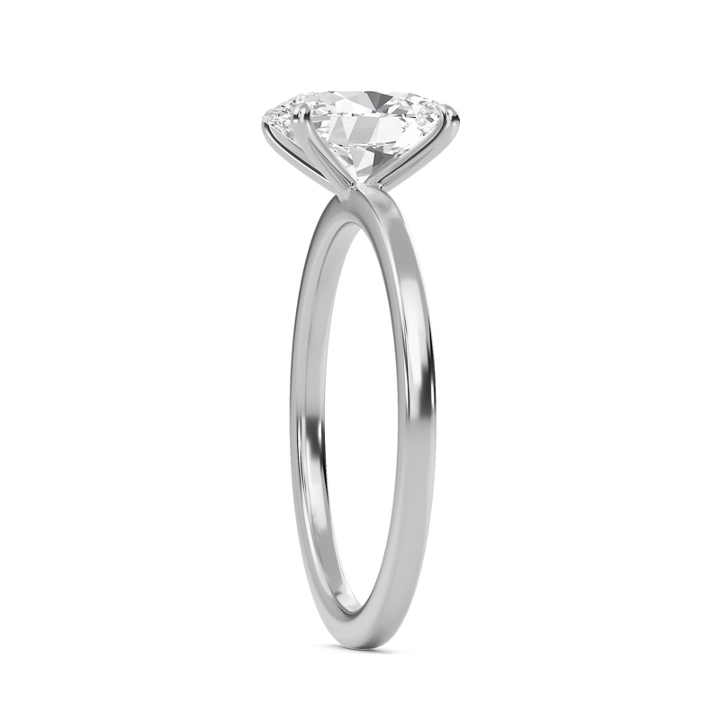 Oval Classic Solitaire knife edge Ring