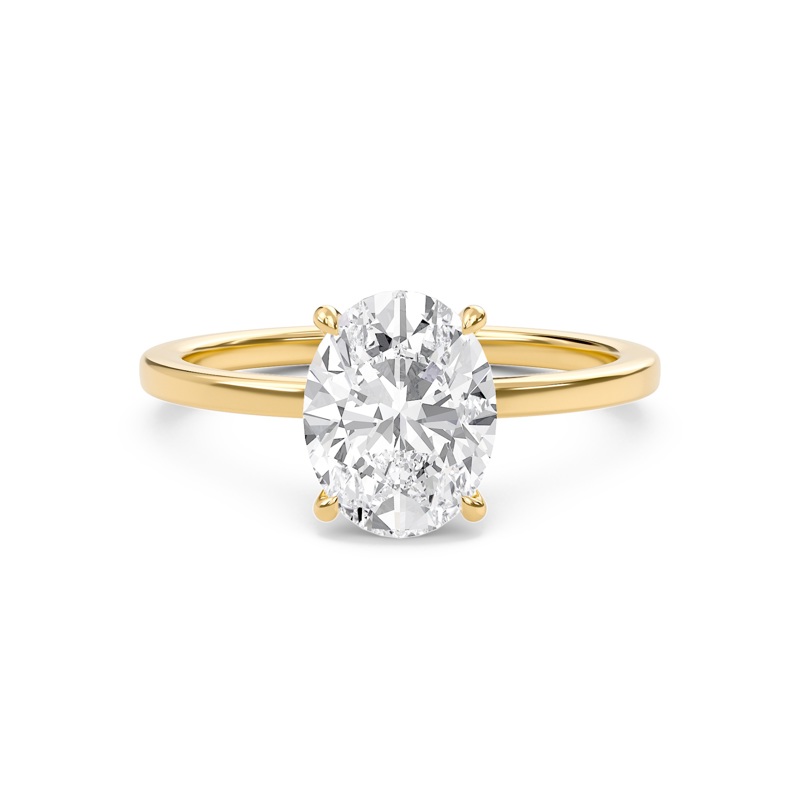 Oval Classic Solitaire knife edge Ring