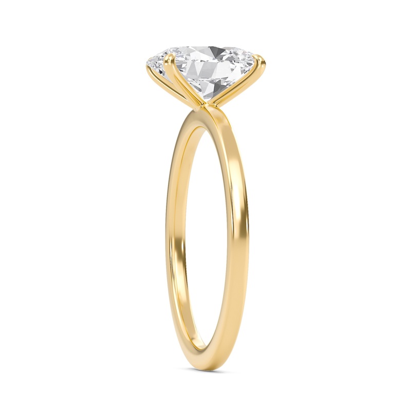 Oval Classic Solitaire knife edge Ring