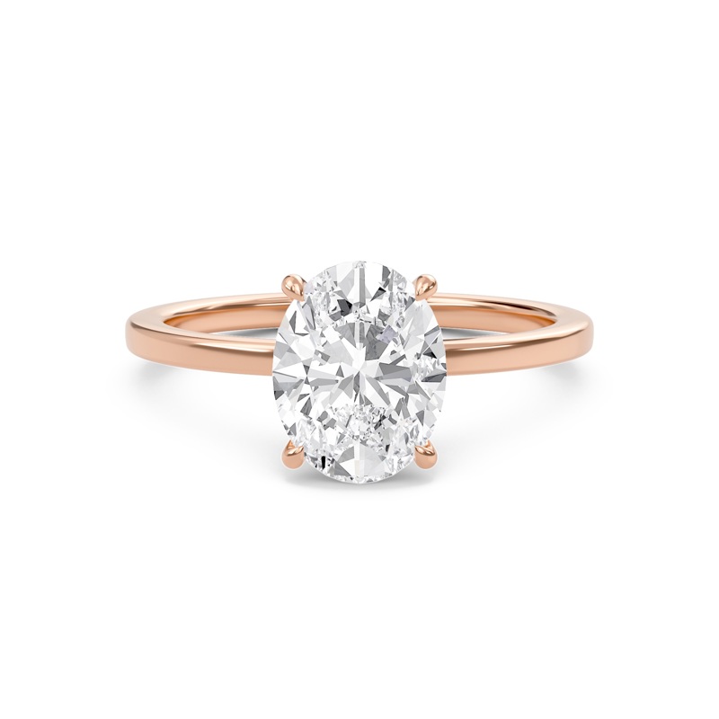 Oval Classic Solitaire knife edge Ring