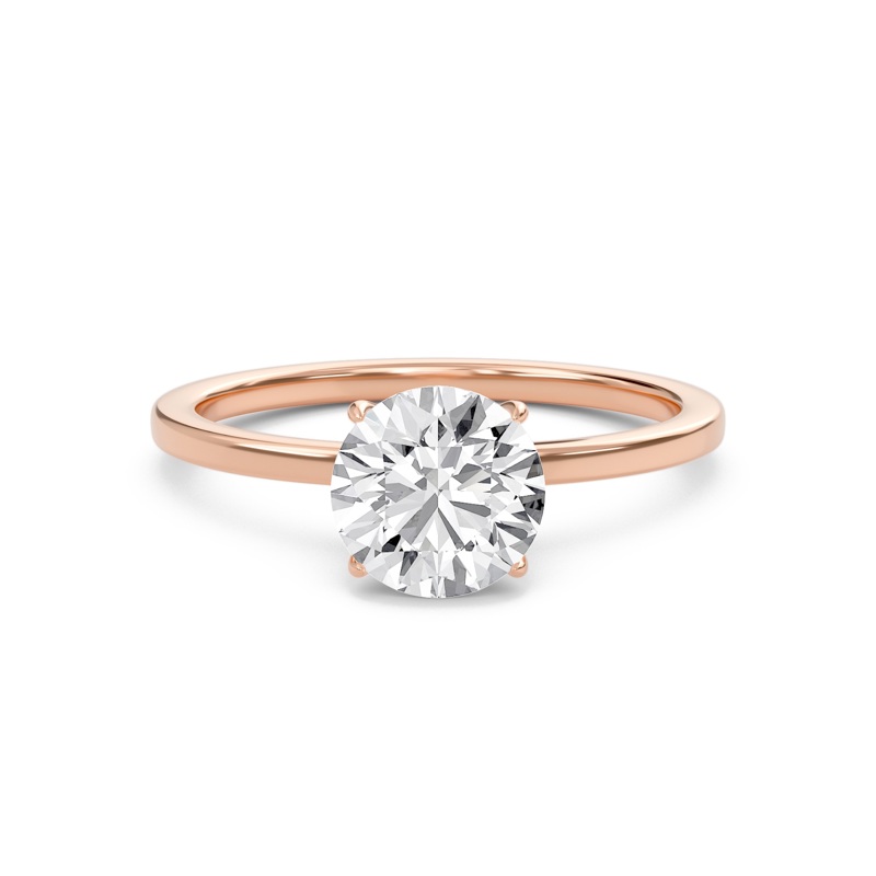 Round Classic Solitaire knife edge Ring