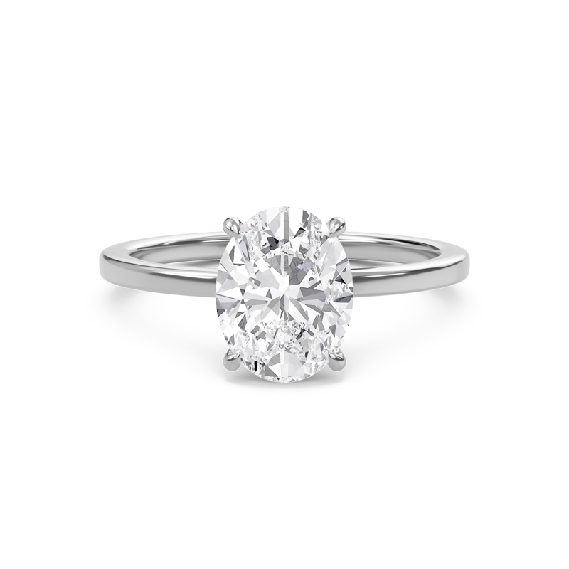 Oval Classic Solitaire knife edge Ring