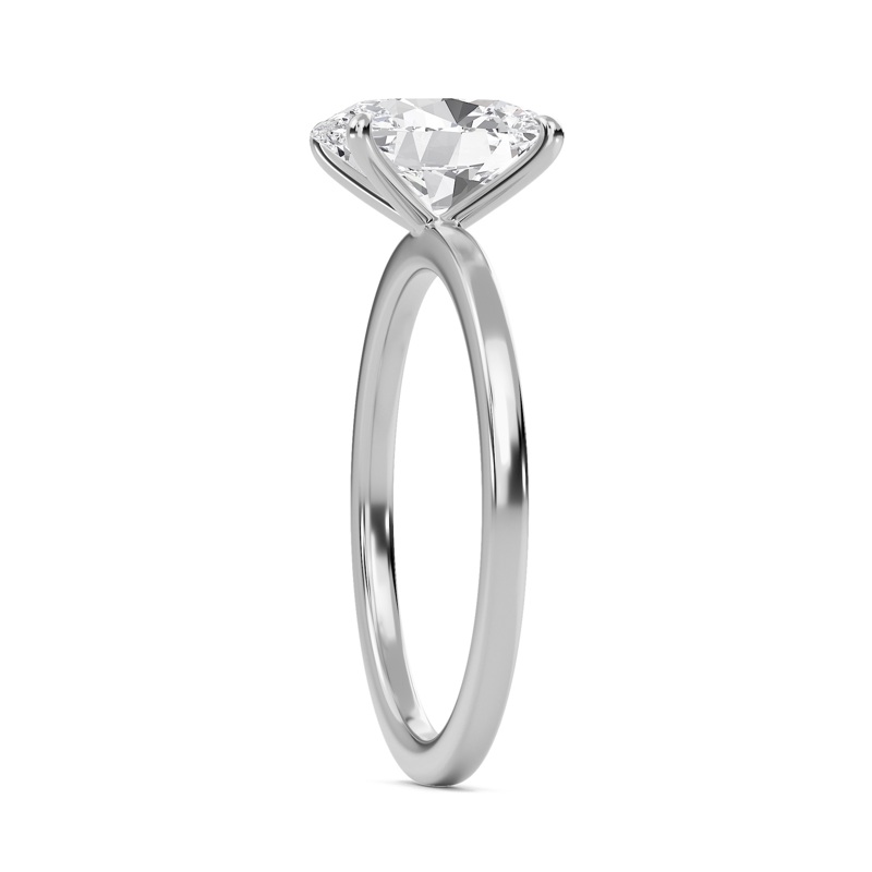 Oval Classic Solitaire knife edge Ring