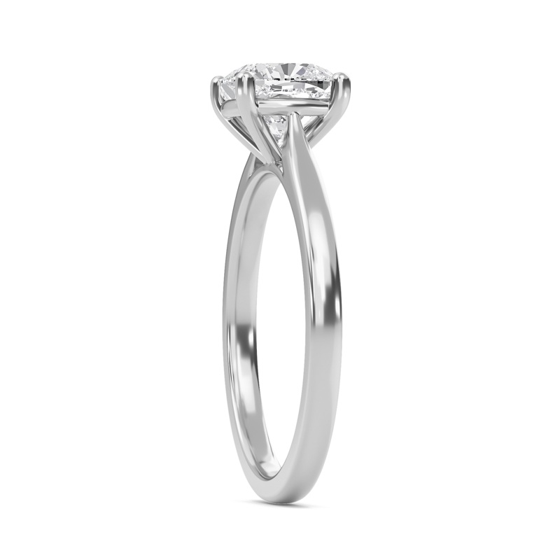 Cushion Classic Solitaire Cathedral Ring