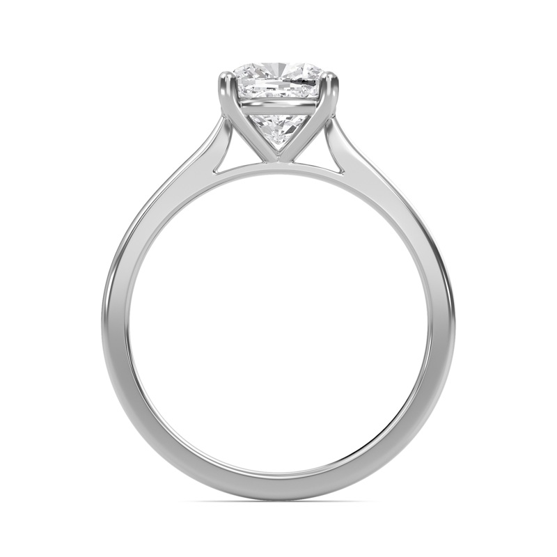 Cushion Classic Solitaire Cathedral Ring