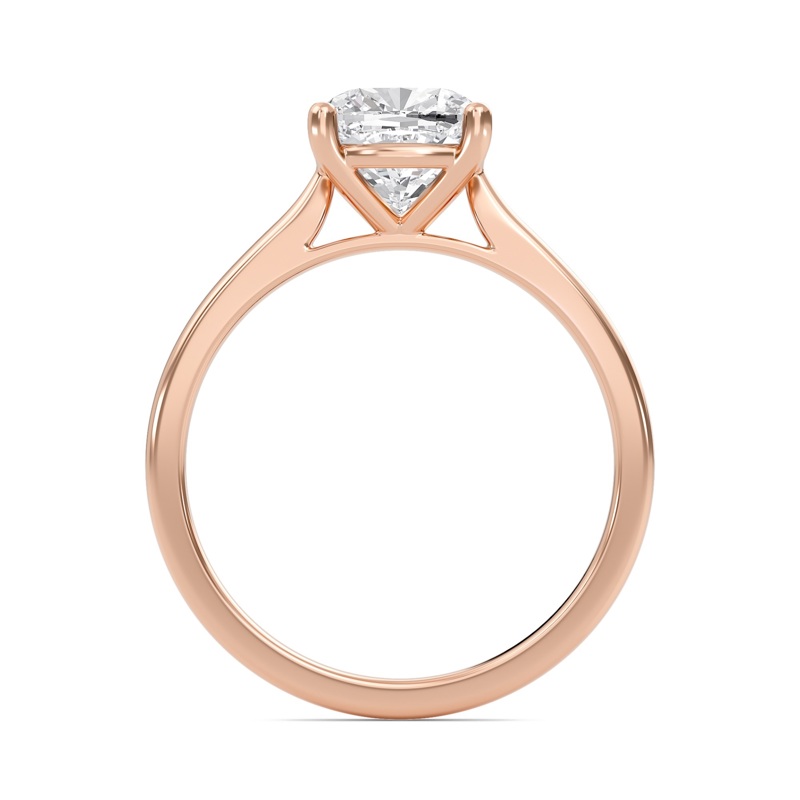 Cushion Classic Solitaire Cathedral Ring