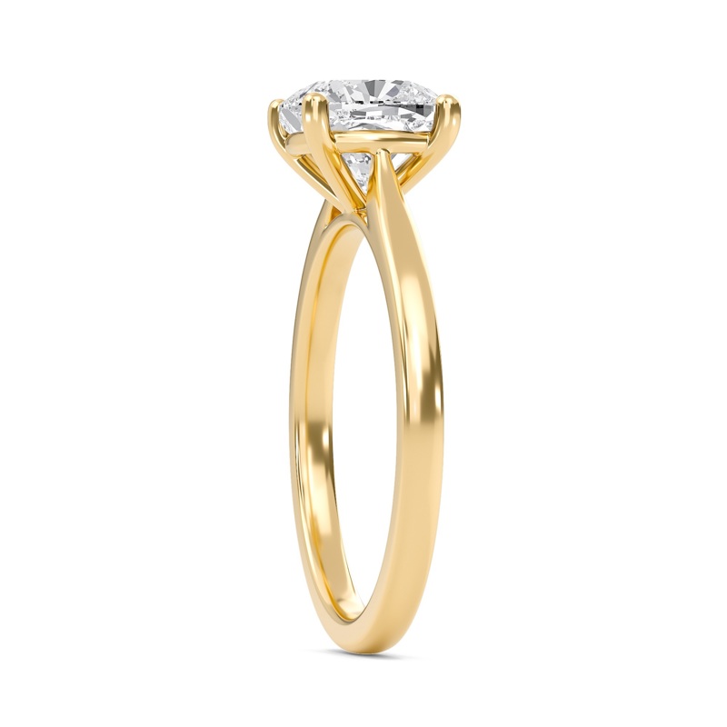 Cushion Classic Solitaire Cathedral Ring