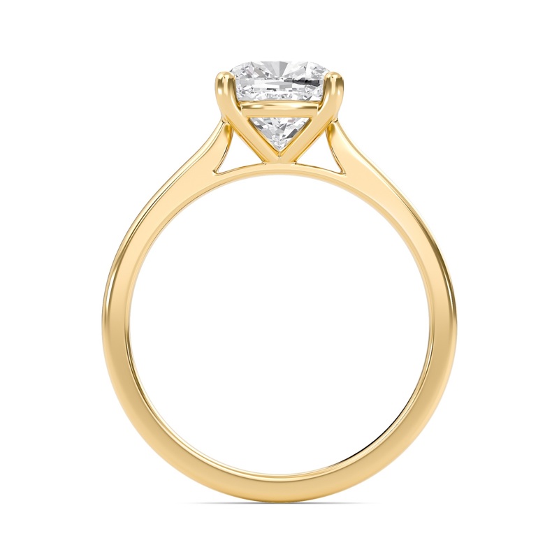 Cushion Classic Solitaire Cathedral Ring